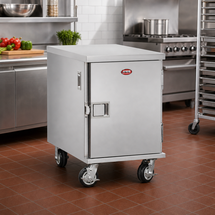Product image #2 for FWE ETC-1826-7 Stainless Steel Enclosed Under-Counter Transport Cabinet with 7 Removable Slides