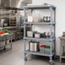 Thumbnail image #2 for Millenia Mobile Polymer Shelving Starter Unit, 36 x 18 x 86 Inches, 4 Open Grid Shelves, Gray