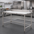 Thumbnail image #2 for Eagle Group 108 Inch x 30 Inch Boning Table with Removable Polymer Boards, Stainless Steel Frame, and 4 Inch Backsplash