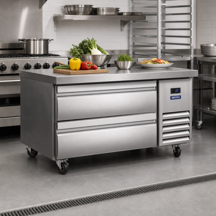 Product image #2 for IKON Refrigeration 38-Inch 2-Drawer Chef Base Refrigerator, 5.1 Cu. Ft., Self-Contained