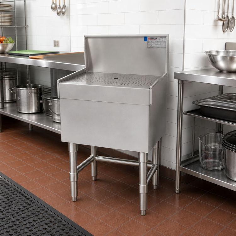 Product image #2 for Spec-Bar 12-Inch x 19-Inch Freestanding Stainless Steel Workboard with Perforated Insert and Drain