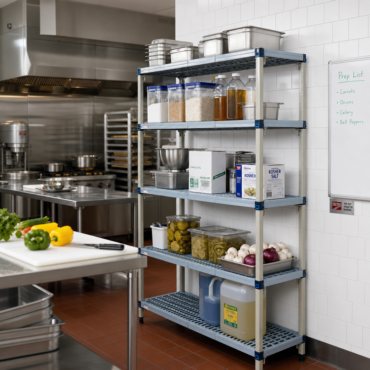 Product image #2 for MetroMax Q 24" W x 18" D x 74" H Five-Shelf Stationary Starter Polymer Shelving Unit