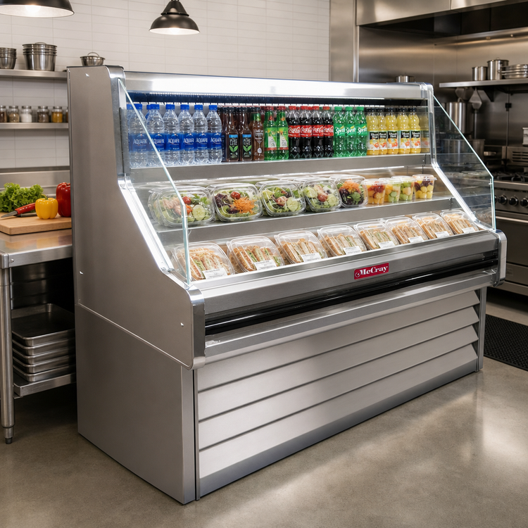 Product image #2 for Howard-McCray Ovation Series 75-Inch Self-Contained Open-Air Merchandiser with Stainless Steel Finish and LED Lighting