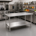Thumbnail image #2 for Eagle Group Spec-Master Marine Series Stainless Steel Work Table with Marine Edge Top and Undershelf, 60 x 36 Inches