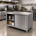 Thumbnail image #2 for 72-Inch Stainless Steel Cabinet Base Work Table with Sliding Doors