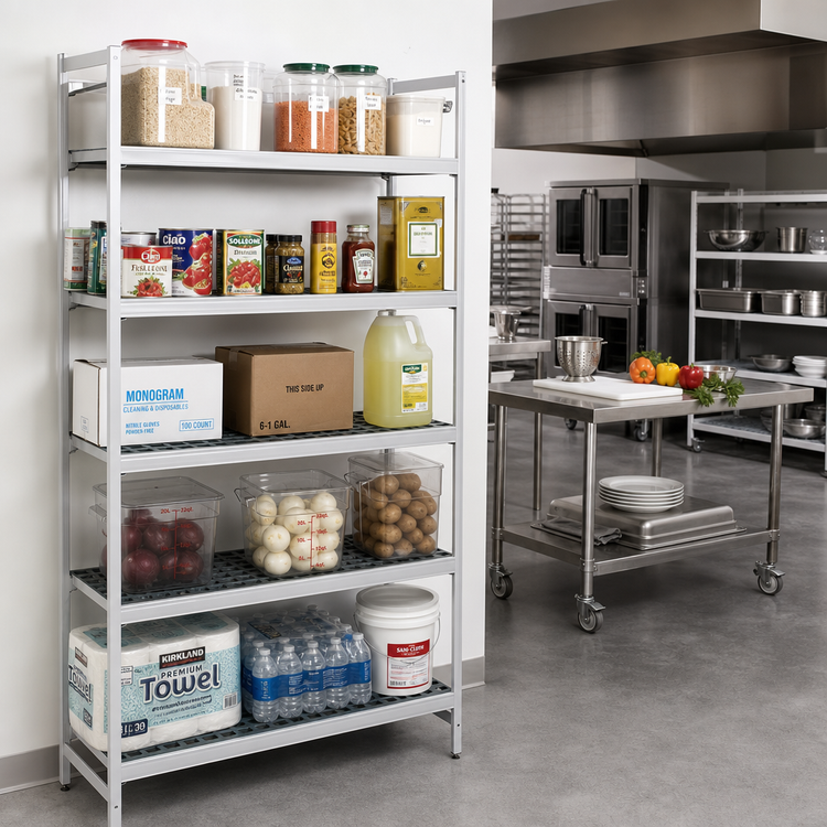 Product image #2 for Fermostock 5-Tier Starter Shelving Unit with Removable Polymer Inserts, 35"W x 22"D x 83"H