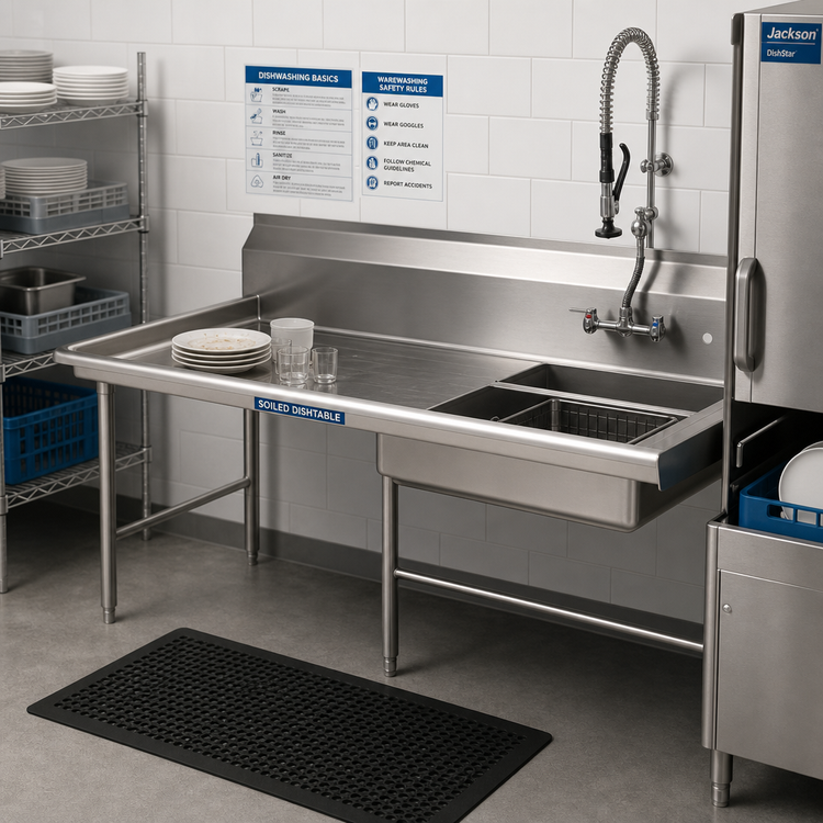 Product image #2 for 60 Inch Straight Soiled Dishtable with Left-to-Right Operation and Pre-Rinse Sink