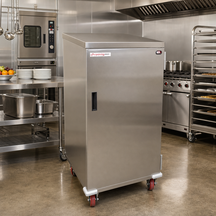 Product image #2 for Economy Series Enclosed Mobile Patient Tray Cart, 24-Tray, Single Door, Stainless Steel