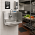 Thumbnail image #2 for BK Resources Wall-Mount Hand Sink with 1-Hole Splash Mount, Dual Side Splash, and Sensor Faucet, 14 x 10 x 5 Inch Bowl