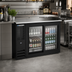 Thumbnail image #2 for Beverage-Air 48-Inch Two-Section Pass-Thru Back Bar Refrigerator with 4 Locking Sliding Glass Doors, Black Exterior, Stainless Steel Top