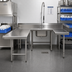 Thumbnail image #2 for Advance Tabco 108-Inch U-Shaped Soiled Dish Table with Left-Side Dishmachine Attachment, Dish Landing, and Pre-Rinse Sink