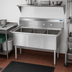 Thumbnail image #2 for BK Resources Three-Compartment No-Drainboard Stainless Steel Sink, 77-Inch Wide