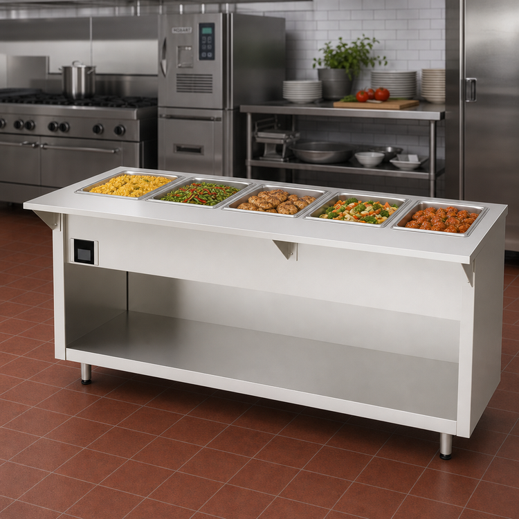 Product image #2 for Thurmaduke EW-5-CBSS 74" Five-Well Electric Ganged Waterless Hot Food Unit