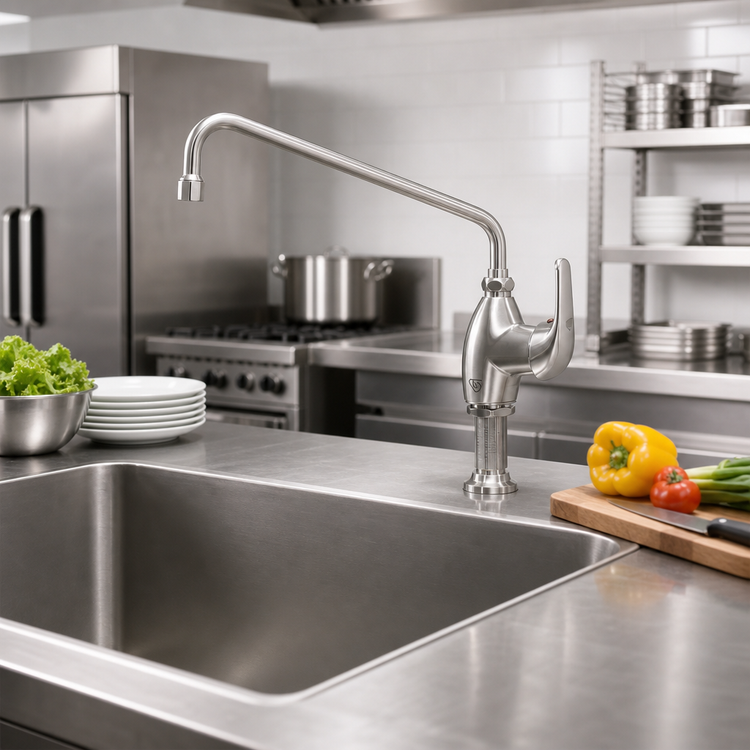 Product image #2 for EverSteel Stainless Steel Single Hole Deck Mount Single Lever Faucet with 12-Inch Swing Nozzle