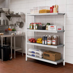 Thumbnail image #2 for Fermod Fermostock 4R38C66-E 4-Tier Add-On Polymer Shelving Expansion Unit, 66 in. H x 38 in. W x 22 in. D, Gray, Aluminum