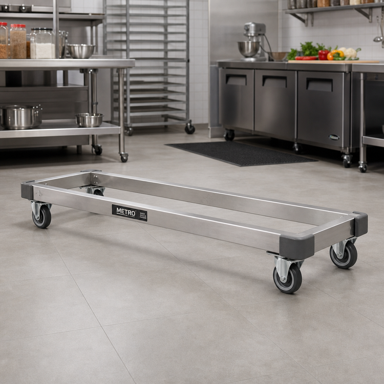Product image #2 for Metro Made-to-Order Stainless Steel Truck Dolly Frame, 72 Inch W x 21 Inch D, Corner Bumpers