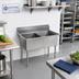 Thumbnail image #2 for Sapphire Manufacturing 25-Inch 2-Compartment Stainless Steel Sink with 9-3/4-Inch Backsplash