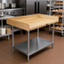 Thumbnail image #2 for Advance Tabco Bakers' Top Wood Work Table with 4-Inch Rear and Side Splash, Adjustable Undershelf, 60 x 36 Inches