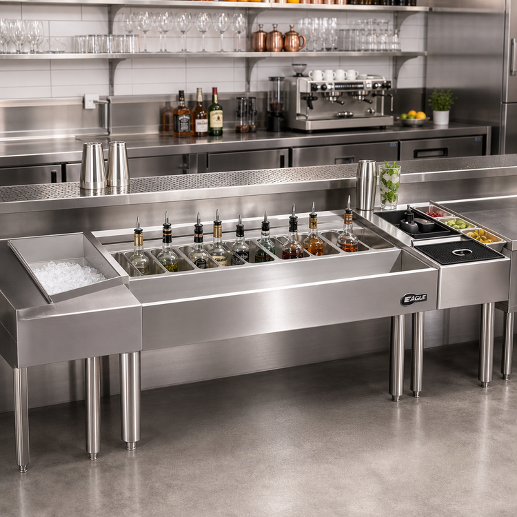 Product image #3 for Eagle Group 2200 Series 36-Inch Underbar Cocktail Unit with 8 Bottle Wells