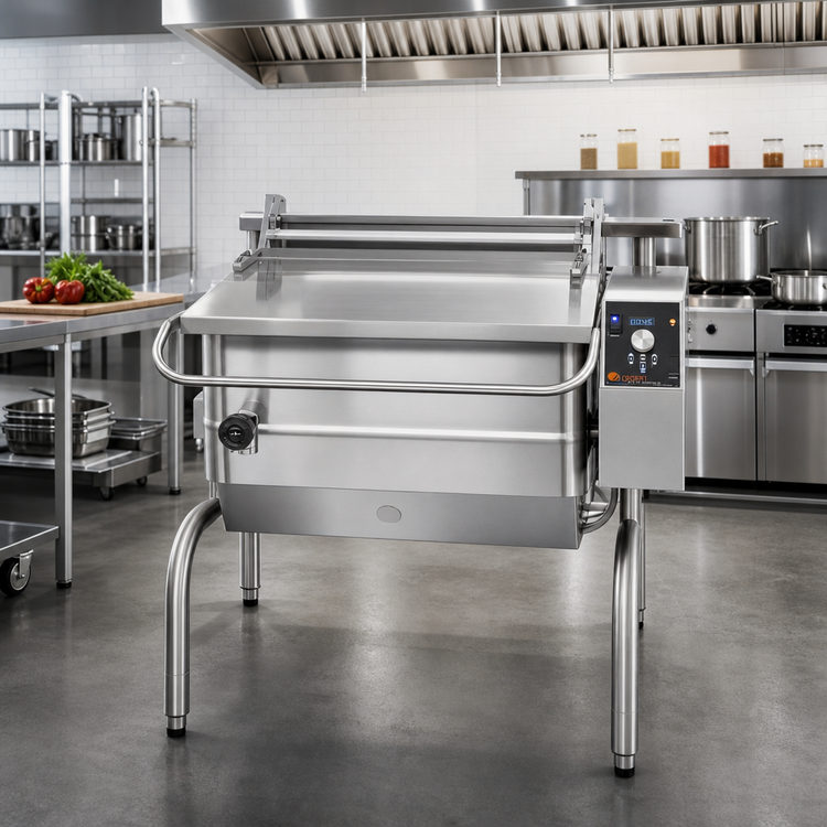 Product image #2 for Groen Electric 40-Gallon Power Tilt Braising Pan with Open Frame Base