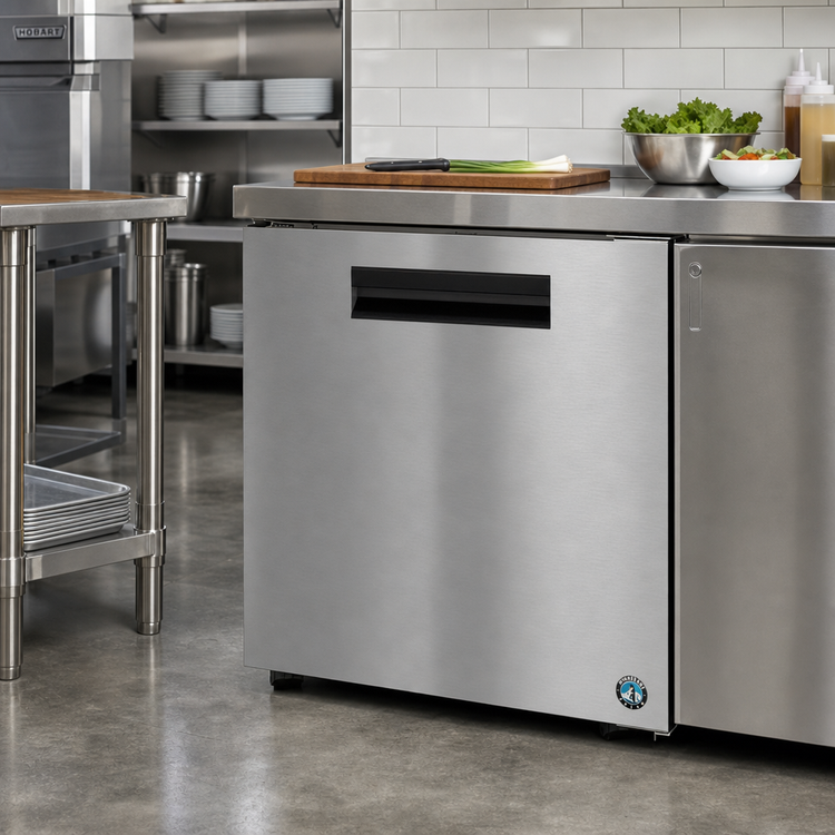 Product image #2 for Hoshizaki Steelheart 27-Inch Low Profile Undercounter Refrigerator with One Solid Door, Stainless Steel, Rear-Mounted R290