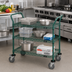 Thumbnail image #2 for Quantum 3-Shelf Wire Utility Cart, 36 x 21 x 37.5 Inches, Green Epoxy Antimicrobial Finish