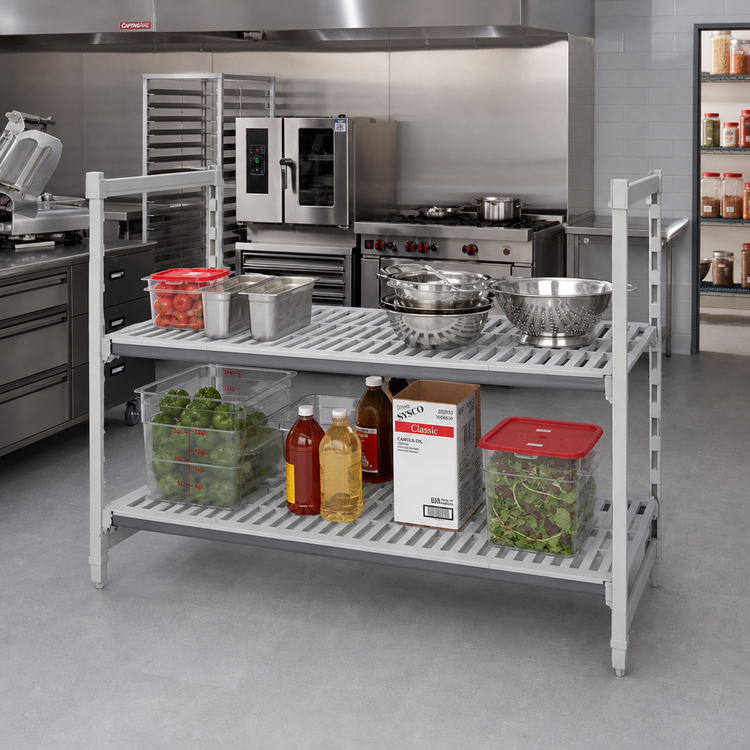 Product image #2 for Cambro Camshelving Elements XTRA 21-Inch x 72-Inch Vented Universal Shelf Kit, Speckled Gray