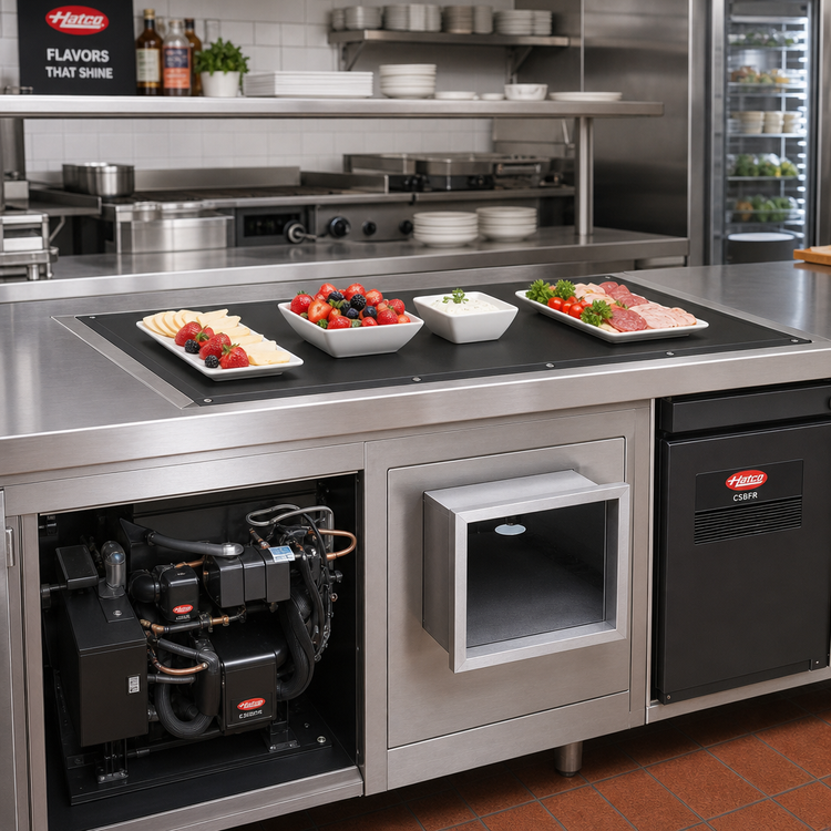 Product image #2 for Hatco CSBFR-36-S Built-In Flush Top Remote Refrigerated Cold Shelf, 36 Inch x 24 Inch, Hardcoat Aluminum