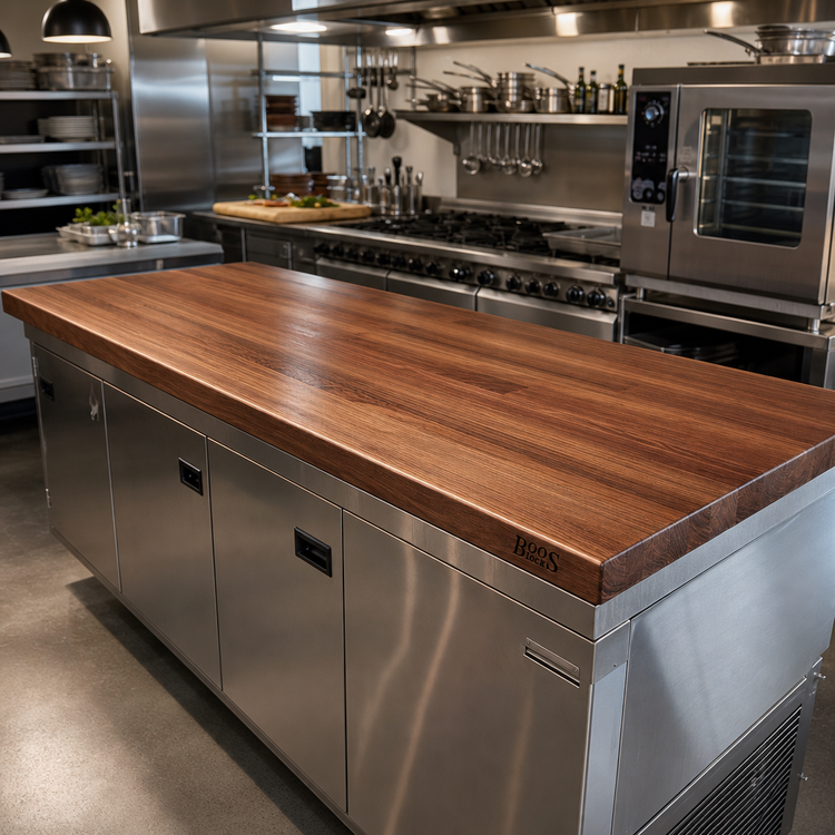 Product image #2 for John Boos Boos Block American Black Walnut Full-Length Edge Grain Kitchen Countertop, 96" x 30" x 1-1/2"