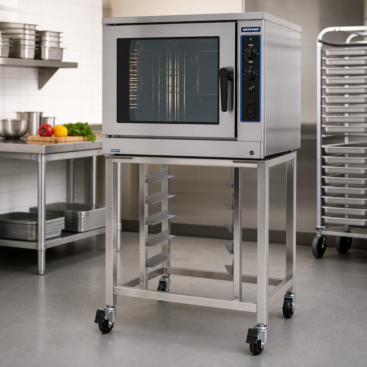 Product image #2 for Moffat Stainless Steel Equipment Stand with 6 Full-Size Sheet Pan Slides for E27/E28/E31