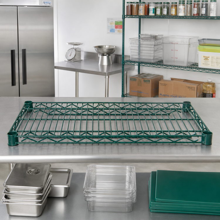 Product image #3 for Advance Tabco Special Value Series Heavy Duty Green Epoxy Wire Shelf, 54 Inch W x 21 Inch D