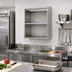 Thumbnail image #2 for Glastender 24 Inch Open Front Wall-Mounted Stainless Steel Wall Cabinet with Intermediate Shelf