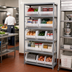 Thumbnail image #2 for Quantum Heavy-Duty Wire Shelving Unit with 6 Shelves and 10 Clear Bins, 18 x 36 x 75 Inches