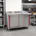 Thumbnail image #2 for Spec-Master Marine Series Stainless Steel Enclosed Work Table, Cabinet Base with Hinged Doors, 72 x 30 Inches