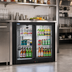Thumbnail image #2 for KoolMore 35.4-Inch Wide Two-Section Back Bar Refrigerator, 7.4 Cu. Ft., Black, Sliding Glass Doors