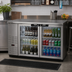 Thumbnail image #2 for Hoshizaki BB59-G-S Two-Section Glass Swing Door Back Bar Refrigerator, 59.5 Inch, Self-Contained Side-Mount, Stainless Steel Exterior