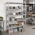 Thumbnail image #3 for Channel Manufacturing TA2454-5-KIT Adjustable Tubular Aluminum Cantilevered Shelving Kit, 54W x 24D x 72H, 5 Shelves