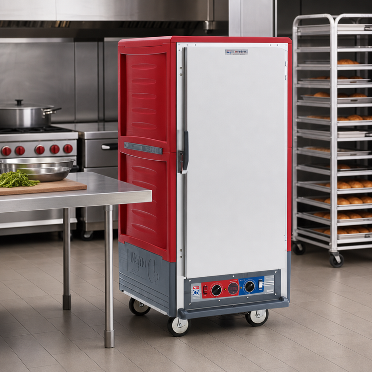 Product image #2 for Metro C5 3/4 Height Mobile Heated Holding & Proofing Cabinet with Red Insulation Armour and Fixed Wire Slides