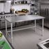 Thumbnail image #2 for John Boos Stallion 120-Inch x 36-Inch 14-Gauge Stainless Steel Flat Top Work Table with Stallion Safety Edge and Galvanized Base