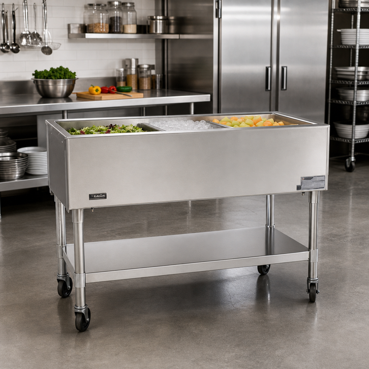 Product image #2 for Eagle Group PCP-3 Portable Ice-Type Open Base 3-Pan Cold Pan Serving Counter