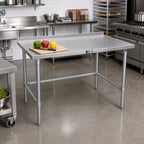 Thumbnail image #2 for John Boos Stallion ST4R1.5-2484GBK Stainless Steel Work Table, 84 x 24 in, 14-Gauge 300 Series, 1-1/2-in Rear Up-Turn, Galvanized Open Base