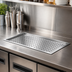 Thumbnail image #2 for Advance Tabco 18 x 48 Inch Drop-In Countertop Drain Pan with Removable Stainless Steel Drip Tray, 16 Gauge 300 Series Stainless Steel