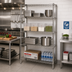 Thumbnail image #2 for Quantum 42-Inch W x 18-Inch D x 63-Inch H 4-Shelf Wire Shelving Starter Kit, 304 Stainless Steel