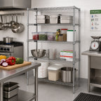 Thumbnail image #2 for Quantum WR74-1454S 4-Shelf Stationary Wire Shelving Starter Unit, 54"W x 14"D x 74"H, 304 Stainless Steel