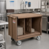 Thumbnail image #3 for Cambro Adjustable Tray and Dish Cart with 2 Dividers and Vinyl Cover, Coffee Beige, 500 lb Capacity