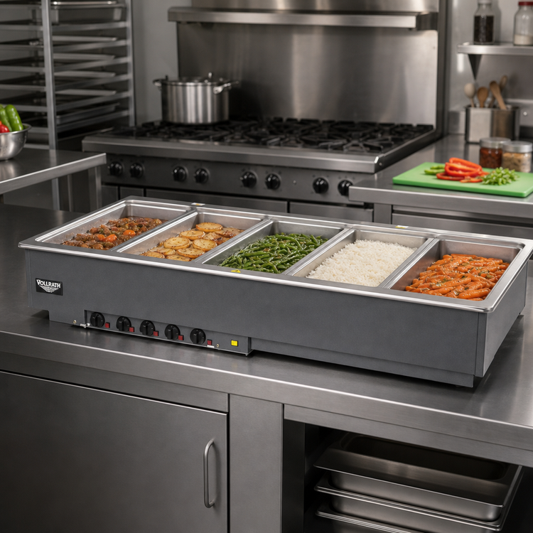 Product image #2 for Vollrath 5-Well Electric Drop-In Hot Food Well Unit with Thermostatic Controls