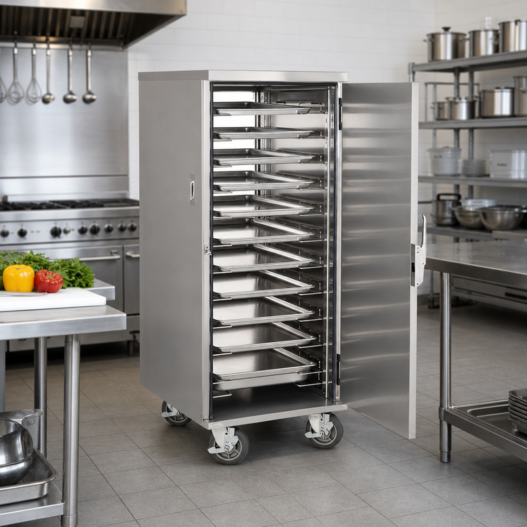 Product image #2 for FWE Full-Height Non-Insulated Enclosed Transport Cabinet with 13 Universal Tray Slides
