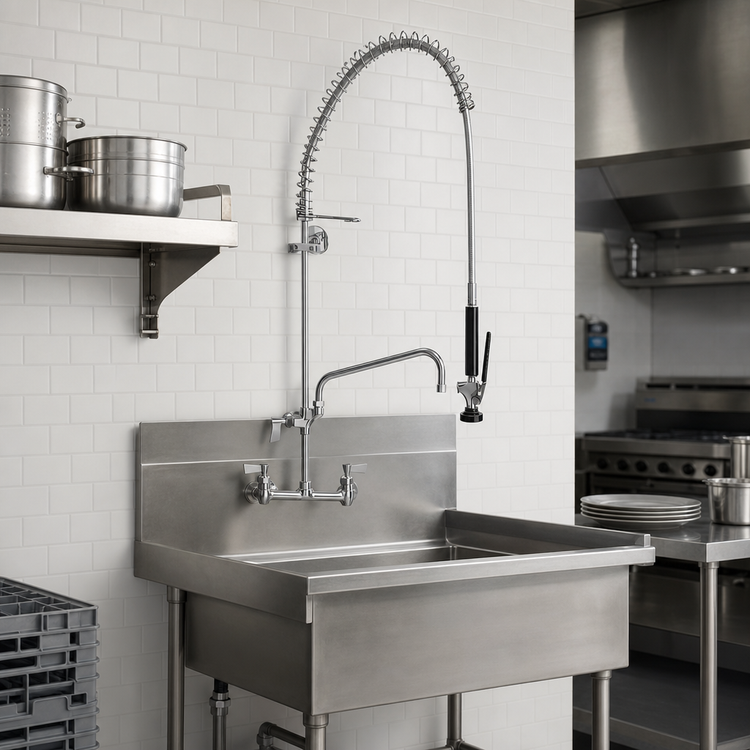Product image #2 for Fisher Wall-Mount Pre-Rinse Unit with Add-On Faucet and 10-Inch Spout