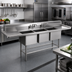 Thumbnail image #2 for Eagle Spec-Master FN Series Coved Corner Three-Compartment Sink with Dual 30-Inch Drainboards