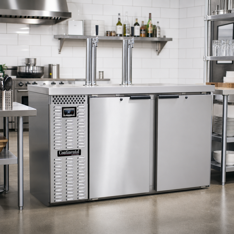 Product image #2 for Continental Refrigerator KC59NSS 59" 2-Tap Undercounter Commercial Keg Cooler